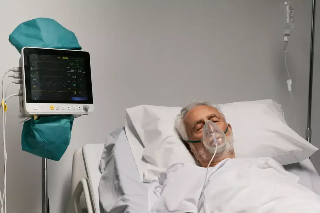 A hospital room bathed in soft, warm lighting, with a patient lying in a bed, their chest exposed, revealing a surgical scar. The patient's face is calm, yet there is a sense of unease in their expression, reflecting the discomfort and uncertainty of the post-operative period. The room is equipped with medical equipment, including an electrocardiogram (ECG) monitor displaying an irregular heart rhythm, indicative of atrial fibrillation. The atmosphere is one of quiet contemplation, as the patient and medical team grapple with the challenges of this common post-cardiac surgery complication.