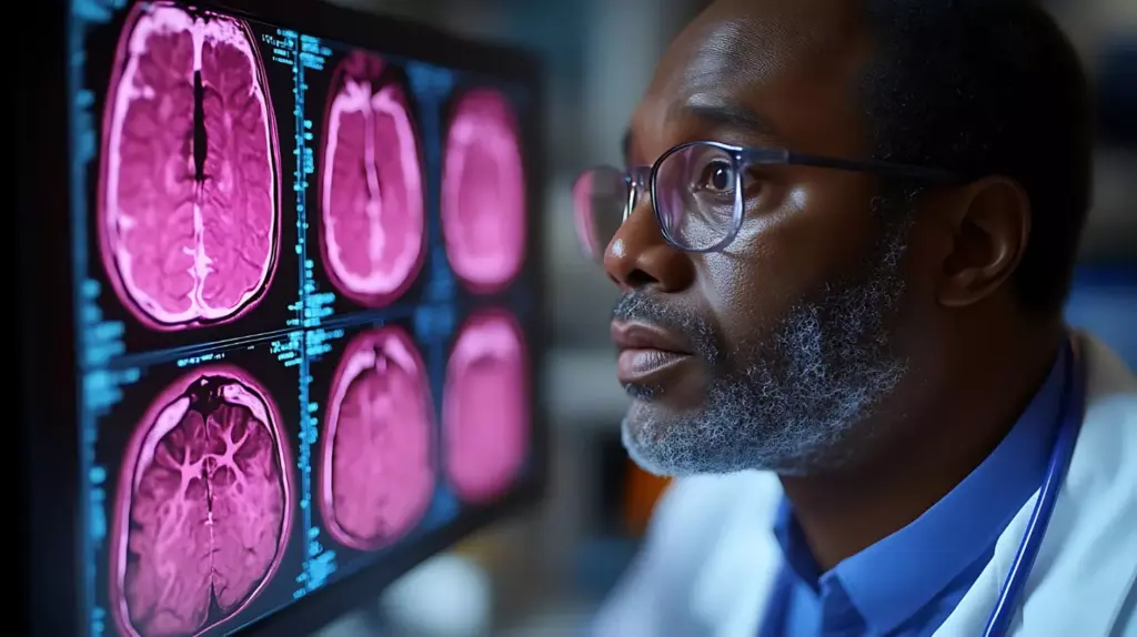 A detailed, high-resolution MRI scan of a human brain, revealing the distinctive patterns and structures associated with brain cancer. The image should have a clinical, analytical feel, with a focus on accurately depicting the affected areas and their characteristics. Showcase the intricate, three-dimensional nature of the tumor, using a combination of cross-sectional and volumetric views to provide a comprehensive understanding. Employ a neutral, cool color palette to convey the seriousness of the medical condition, while maintaining a sense of scientific objectivity. Ensure the lighting is crisp and evenly distributed, highlighting the fine details and textures of the brain tissue and the abnormal growths. Present the image in a manner that supports the educational goals of the article's "Understanding MRI Brain Cancer Images" section.
