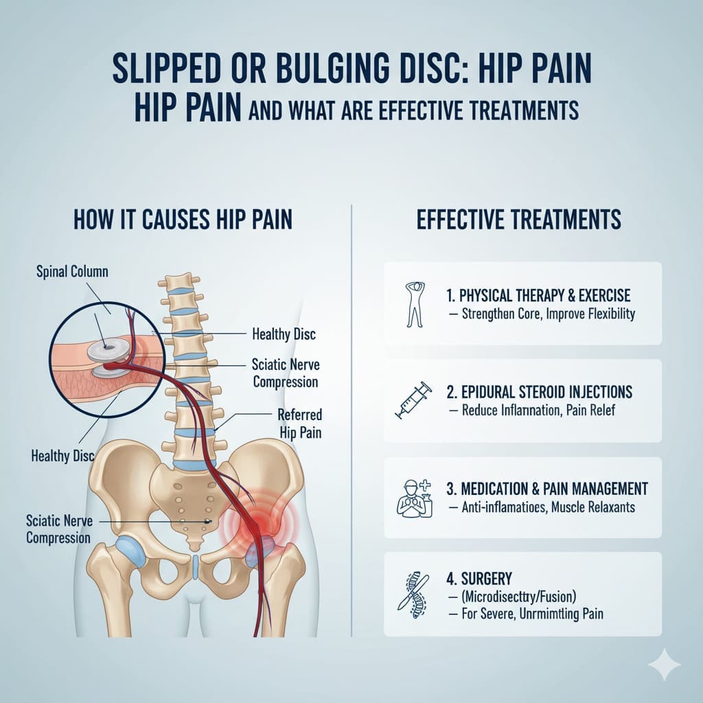 How Can a Slipped or Bulging Disc Cause Hip Pain and What Are Effective Treatments?