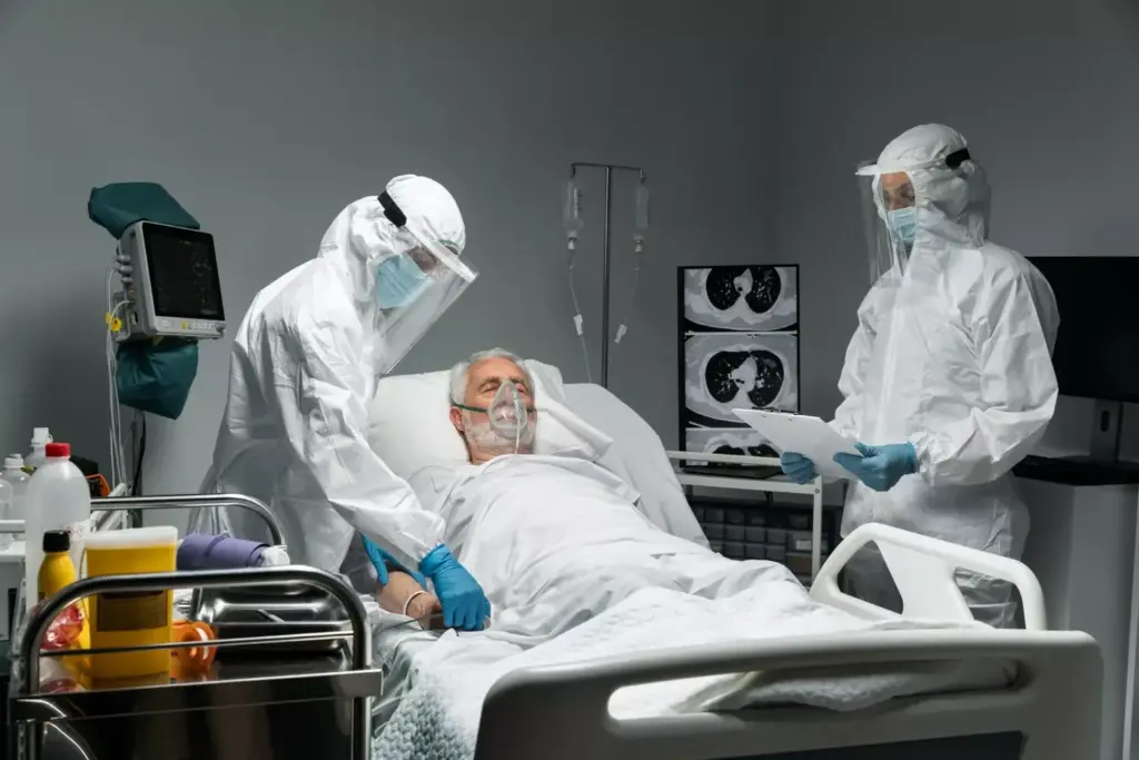 A dimly lit hospital room, the air heavy with the scent of antiseptic. In the center, a hospital bed occupies the foreground, its occupant a frail, emaciated figure, their face sunken and eyes hollow, the terminal phase of glioblastoma ravaging their body. The middle ground is shrouded in a soft, muted light, casting long shadows that stretch across the room. In the background, a window offers a glimpse of a gloomy, overcast sky, a metaphor for the impending end. The overall atmosphere is one of somber resignation, a poignant illustration of the devastating toll of this insidious brain cancer. A dimly lit hospital room, the air heavy with the scent of antiseptic. In the center, a hospital bed occupies the foreground, its occupant a frail, emaciated figure, their face sunken and eyes hollow, the terminal phase of glioblastoma ravaging their body. The middle ground is shrouded in a soft, muted light, casting long shadows that stretch across the room. In the background, a window offers a glimpse of a gloomy, overcast sky, a metaphor for the impending end. The overall atmosphere is one of somber resignation, a poignant illustration of the devastating toll of this insidious brain cancer.