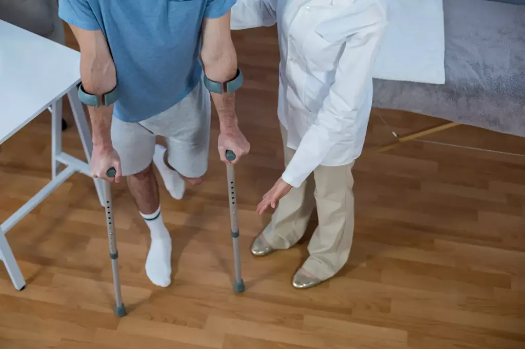 Cane in Knee Replacement Recovery