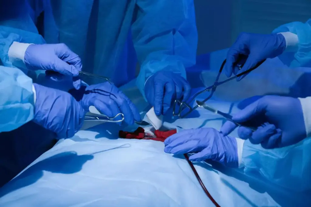 A well-lit, detailed illustration of a laparoscopic myomectomy procedure, showcasing the key benefits of this minimally invasive surgery to remove uterine fibroids. In the foreground, a surgeon's hands skillfully maneuvering surgical instruments through small incisions, carefully excising a fibroid from the uterus. The middle ground depicts the reduced scarring and faster recovery time compared to open abdominal surgery. In the background, a serene, calming environment with modern medical equipment, conveying the safety and precision of the laparoscopic approach. Soft, natural lighting illuminates the scene, creating a sense of comfort and care. The overall mood is informative, reassuring, and focused on the key benefits of this effective fibroid treatment. A well-lit, detailed illustration of a laparoscopic myomectomy procedure, showcasing the key benefits of this minimally invasive surgery to remove uterine fibroids. In the foreground, a surgeon's hands skillfully maneuvering surgical instruments through small incisions, carefully excising a fibroid from the uterus. The middle ground depicts the reduced scarring and faster recovery time compared to open abdominal surgery. In the background, a serene, calming environment with modern medical equipment, conveying the safety and precision of the laparoscopic approach. Soft, natural lighting illuminates the scene, creating a sense of comfort and care. The overall mood is informative, reassuring, and focused on the key benefits of this effective fibroid treatment.