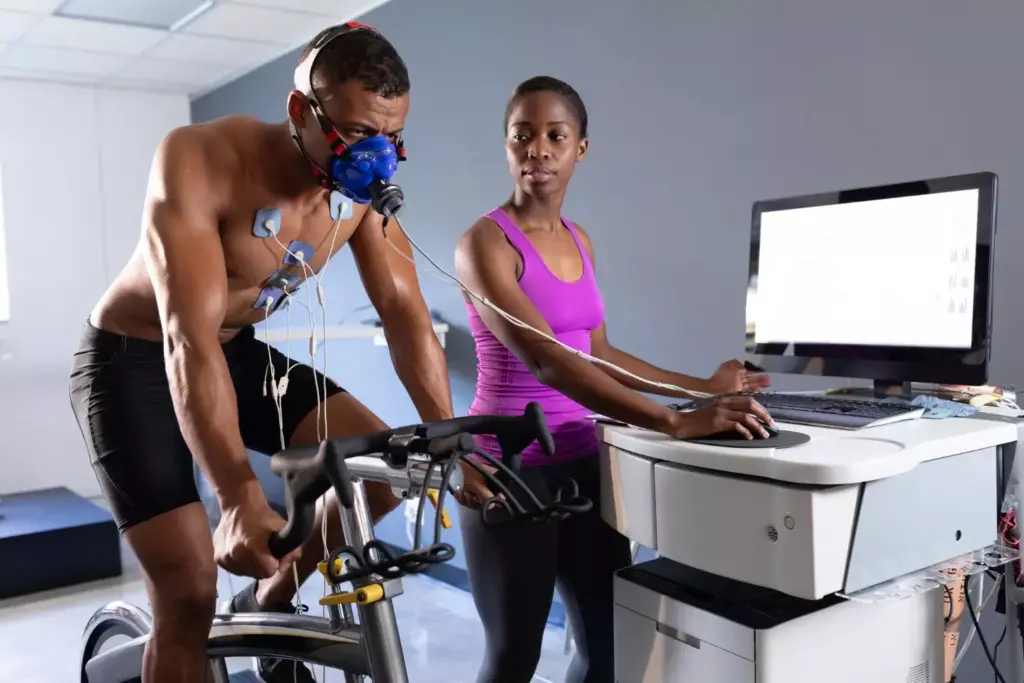 A contemporary sports medicine clinic, with an athlete undergoing a comprehensive ACL rehabilitation program. In the foreground, a physiotherapist guides the patient through targeted exercises on a specialized training platform, their movements captured by high-speed cameras. The middle ground features a mix of medical equipment, including an isokinetic dynamometer and a 3D motion capture system, all designed to monitor and optimize the recovery process. The background showcases a state-of-the-art gymnasium, outfitted with advanced strength training apparatus and a running track, where the patient will gradually progress towards a safe return to their chosen sport. Soft, diffused lighting and clean, modern aesthetics create an atmosphere of scientific precision and evidence-based care. A contemporary sports medicine clinic, with an athlete undergoing a comprehensive ACL rehabilitation program. In the foreground, a physiotherapist guides the patient through targeted exercises on a specialized training platform, their movements captured by high-speed cameras. The middle ground features a mix of medical equipment, including an isokinetic dynamometer and a 3D motion capture system, all designed to monitor and optimize the recovery process. The background showcases a state-of-the-art gymnasium, outfitted with advanced strength training apparatus and a running track, where the patient will gradually progress towards a safe return to their chosen sport. Soft, diffused lighting and clean, modern aesthetics create an atmosphere of scientific precision and evidence-based care.