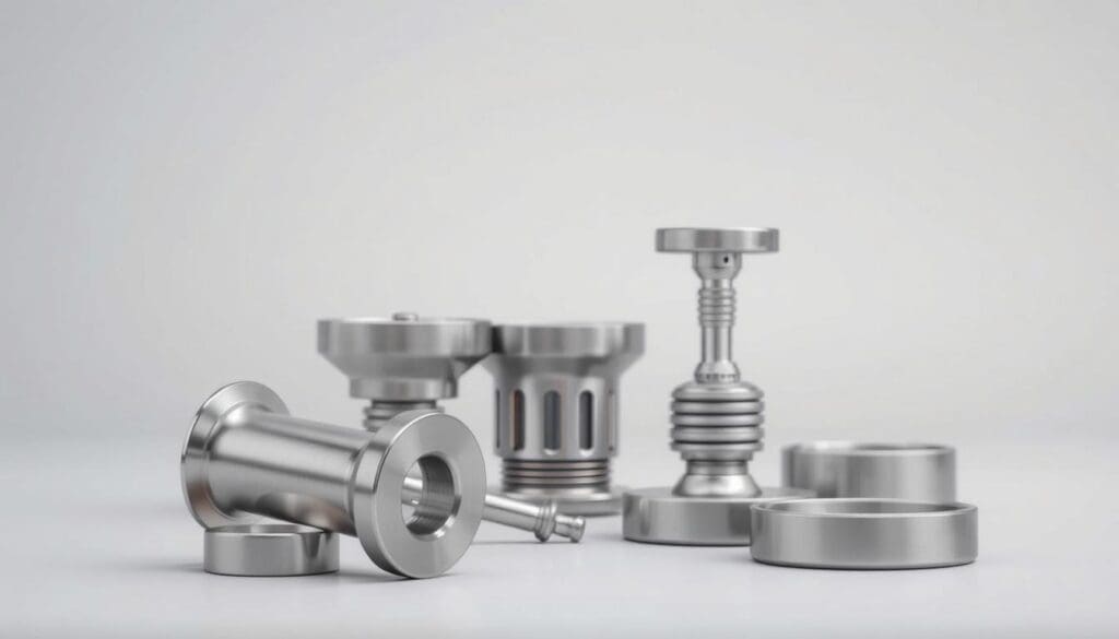 An intricate arrangement of metallic hip implant components, showcased in a crisp, well-lit studio setting. In the foreground, a polished femoral stem gleams under soft, directional lighting, while the acetabular cup and liner components are positioned in the midground, their surfaces reflecting the illumination with a subtle sheen. The background fades into a neutral, diffused backdrop, allowing the technical details of the prosthetic parts to be the focal point. The scene conveys a sense of precision and medical professionalism, capturing the essence of "Understanding Hip Implants: An Overview" with a visually engaging, technically accurate depiction. An intricate arrangement of metallic hip implant components, showcased in a crisp, well-lit studio setting. In the foreground, a polished femoral stem gleams under soft, directional lighting, while the acetabular cup and liner components are positioned in the midground, their surfaces reflecting the illumination with a subtle sheen. The background fades into a neutral, diffused backdrop, allowing the technical details of the prosthetic parts to be the focal point. The scene conveys a sense of precision and medical professionalism, capturing the essence of "Understanding Hip Implants: An Overview" with a visually engaging, technically accurate depiction.