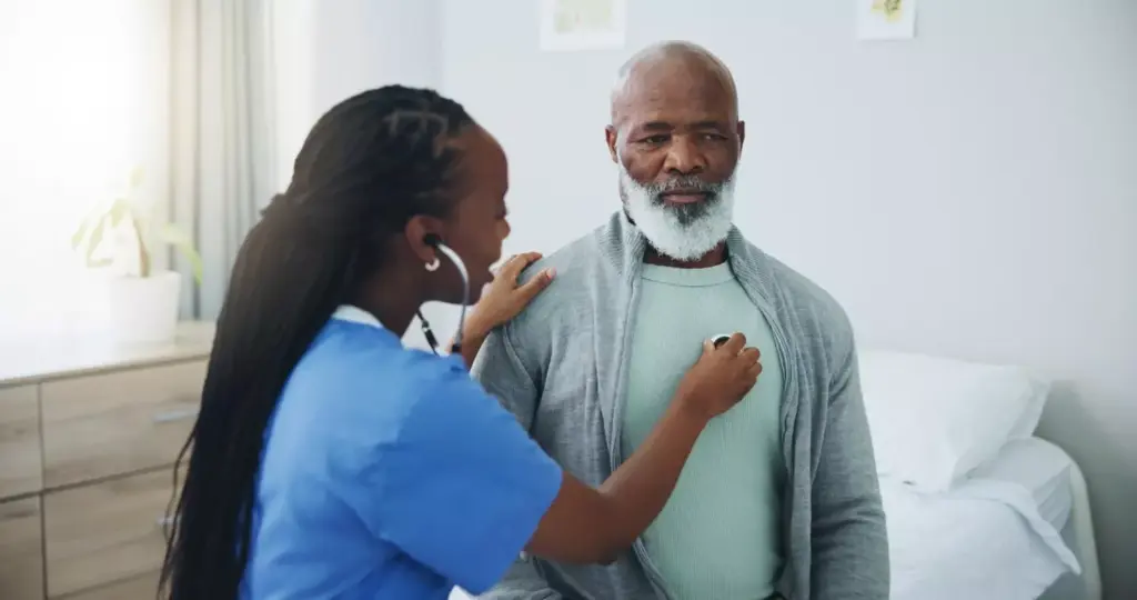 A detailed cross-section view of squamous cell carcinoma of the lung, rendered in a realistic medical illustration style. The tumor appears as an irregularly shaped, infiltrating mass originating from the bronchial epithelium, with associated thickening and deformation of the surrounding lung tissue. The image should convey a sense of the aggressive, invasive nature of this form of lung cancer. Bright, directional lighting highlights the textural details of the tumor, with a crisp, high-resolution finish. The overall color palette should be muted and clinical, emphasizing the seriousness of the condition.