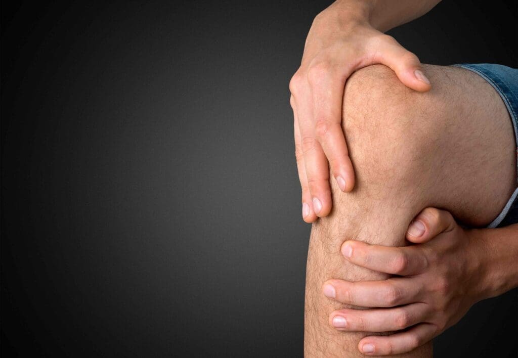 Detailed close-up of a human knee joint