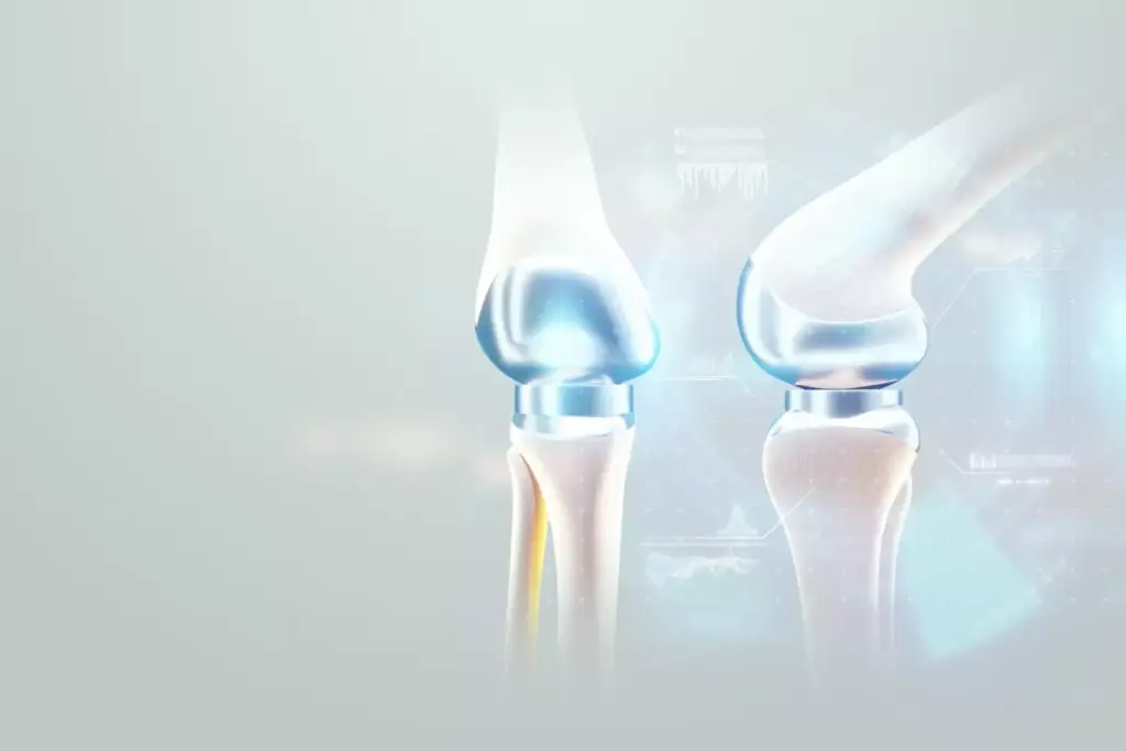A close-up view of a state-of-the-art knee replacement implant, featuring a sleek, titanium alloy design with a polished, mirror-like finish. The implant is surrounded by a detailed illustration of the internal components, showcasing the intricate mechanisms and advanced engineering that enable smooth, natural-feeling movement. The background is a neutral, minimalist setting, allowing the technology to take center stage and convey a sense of precision, innovation, and medical advancements in the field of orthopedics. Crisp, directional lighting accentuates the implant's intricate details, creating a clean, clinical aesthetic that reflects the cutting-edge nature of this transformative knee replacement technology. A close-up view of a state-of-the-art knee replacement implant, featuring a sleek, titanium alloy design with a polished, mirror-like finish. The implant is surrounded by a detailed illustration of the internal components, showcasing the intricate mechanisms and advanced engineering that enable smooth, natural-feeling movement. The background is a neutral, minimalist setting, allowing the technology to take center stage and convey a sense of precision, innovation, and medical advancements in the field of orthopedics. Crisp, directional lighting accentuates the implant's intricate details, creating a clean, clinical aesthetic that reflects the cutting-edge nature of this transformative knee replacement technology.