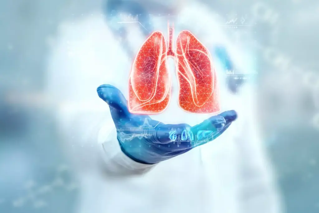 A detailed anatomical illustration showcasing the main types of non-small cell lung cancer (NSCLC). Rendered in a clean, medical style with realistic textures and lighting, the image prominently displays the key NSCLC subtypes - adenocarcinoma, squamous cell carcinoma, and large cell carcinoma - arranged in a clear, organized layout. The foreground features highly detailed, labeled cross-sections of each cancer type, while the middle ground depicts 3D representations of the tumors. The background subtly fades into a neutral, off-white tone, allowing the medical subject to take center stage. Overall, the image conveys a sense of scientific precision and educational clarity, suitable for illustrating the "Understanding Non Small Cell Lung Cancer" section of the article.