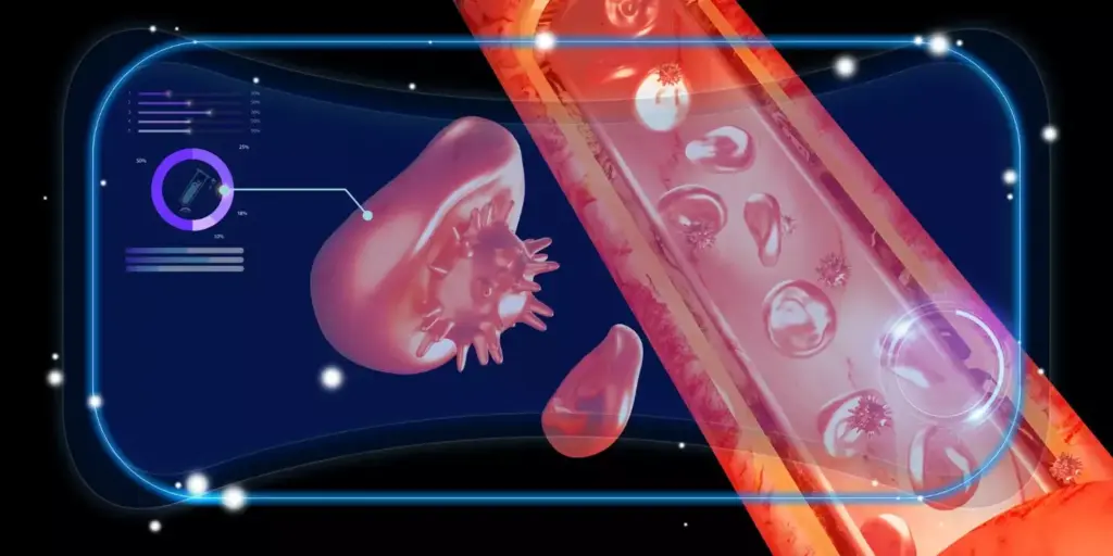 A detailed cross-section view of the intraperitoneal chemotherapy process. A transparent human abdomen in the foreground, showcasing the intricate network of organs and the placement of the chemotherapy catheter within the peritoneal cavity. The catheter is connected to a medication reservoir, visualizing the flow of chemotherapeutic agents. The middle ground features a representation of the cellular-level interaction, with cancer cells being targeted and destroyed by the chemotherapeutic drugs. The background depicts the overall anatomical context, with a clean, clinical aesthetic emphasizing the medical nature of the procedure. Realistic lighting and high-resolution rendering to convey the technical complexity and importance of this treatment method.