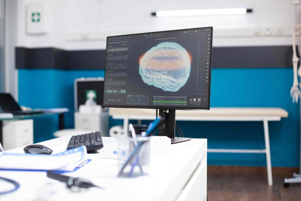 medical laboratory with state-of-the-art brain imaging equipment and treatment devices medical laboratory with state-of-the-art brain imaging equipment and treatment devices