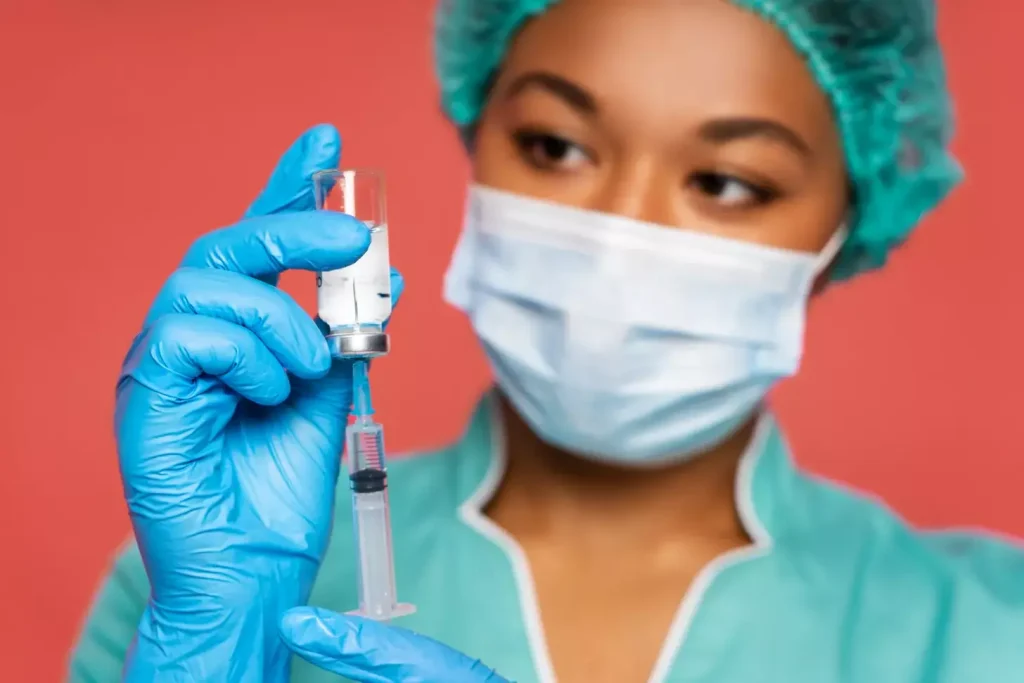 A detailed medical illustration showcasing the BCG vaccine treatment for bladder cancer. In the foreground, a cross-section of the human bladder, meticulously rendered with anatomical accuracy, highlighting the intricate network of cells and tissue. The middle ground depicts the introduction of the BCG vaccine, visualized as microscopic bacteria being administered into the bladder. The background features a serene, soft-lit laboratory setting, conveying a sense of clinical professionalism and scientific inquiry. The overall composition strikes a balance between technical precision and visual clarity, seamlessly blending the medical and the artistic to create a compelling and informative illustration.