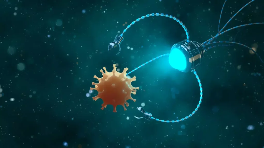 A vibrant, dynamic illustration of CAR T cell therapy, showcasing the revolutionary approach to cancer treatment. In the foreground, a cluster of engineered T cells, their surfaces adorned with specialized receptors, poised to engage and eliminate malignant cells. In the middle ground, a tumorous mass, its structure fractured and disintegrating, as the empowered T cells infiltrate and disrupt its growth. The background bathes in a warm, golden light, symbolizing the hope and promise of this innovative therapeutic strategy. Captured with a sharp, high-resolution lens, the scene conveys the intricate, cellular-level mechanics that underpin this groundbreaking cancer treatment.