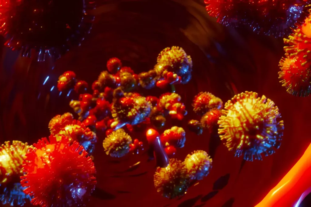 A close-up view of a microscopic CAR T cell, its surface dotted with chimeric antigen receptors, floating amidst a vibrant backdrop of blurred immune cells. The cell is illuminated by a warm, soft light, casting delicate shadows that accentuate its intricate structure. The scene exudes a sense of scientific wonder and the promise of breakthrough cancer treatments, conveying the "Revolutionary Approach of Immune Cell Therapy" through a visually captivating and technically accurate depiction.
