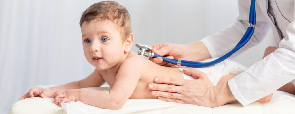 pediatrics doctor examines baby boy uses stethoscope listen child s breathing concept medicine health 1 LIV Hospital